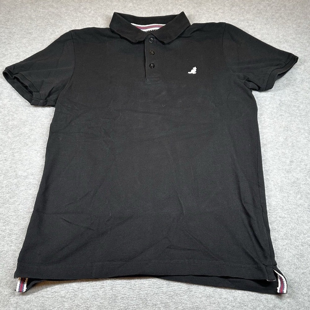Kangol British Tradition Black Polo Shirt Womens Medium Logo Casual Golf
